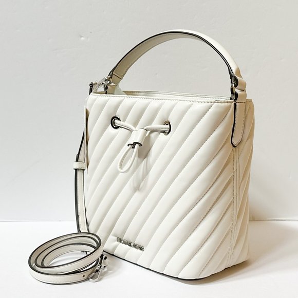 Michael Kors Suri Medium Top Handle Shoulder Crossbody Bag Optic White - Picture 6 of 14